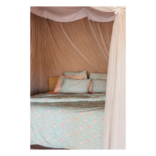 Housse de couette Noemie en coton bio | Bleu turquoise