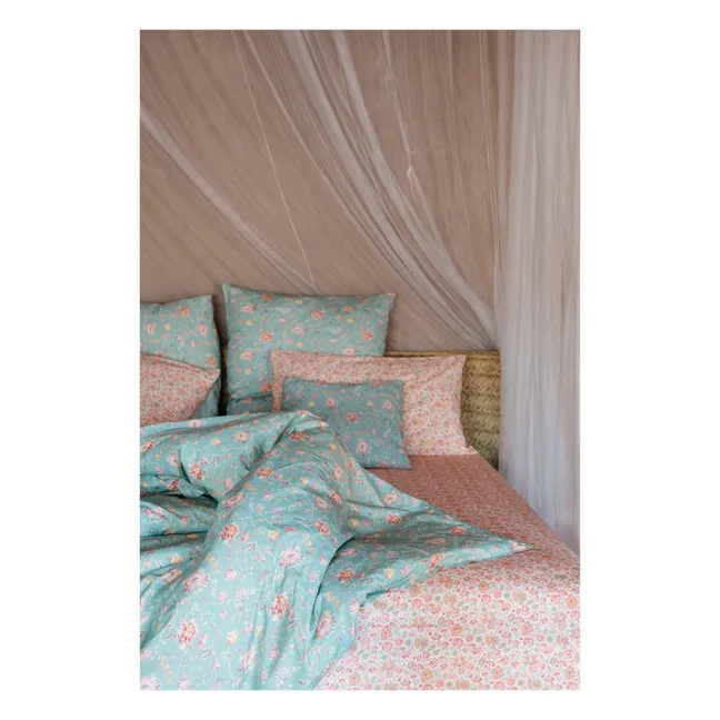 Housse de couette Noemie en coton bio | Bleu turquoise