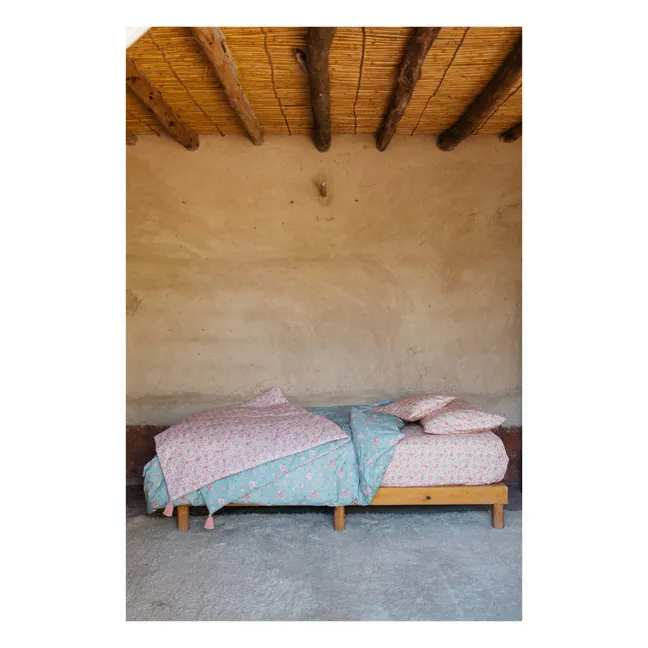 Housse de couette Noemie en coton bio | Bleu turquoise
