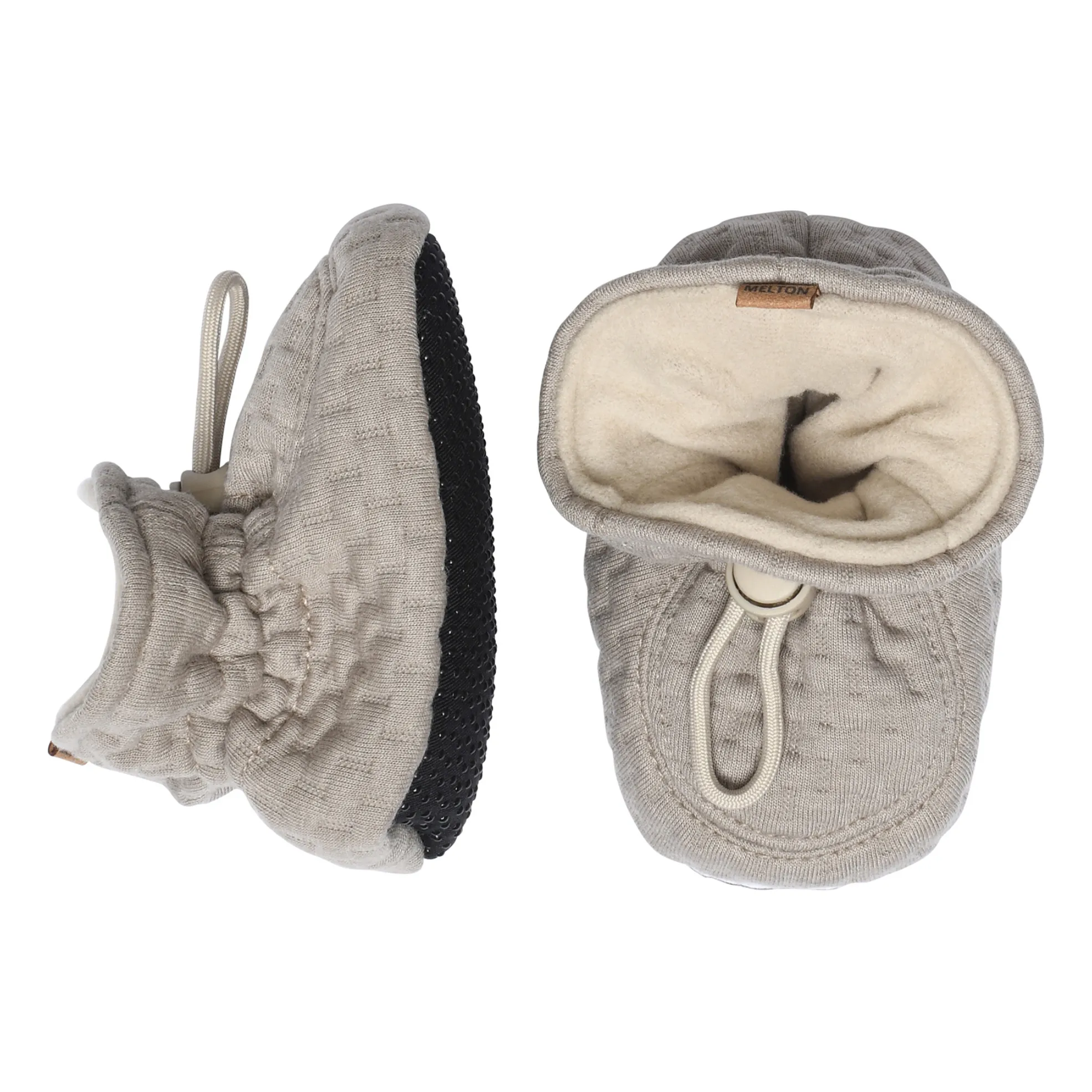 Melton Beige Textured Slippers