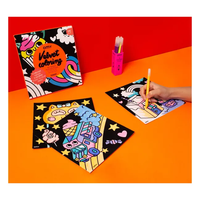 Páginas para colorear de terciopelo - Kawai | Naranja