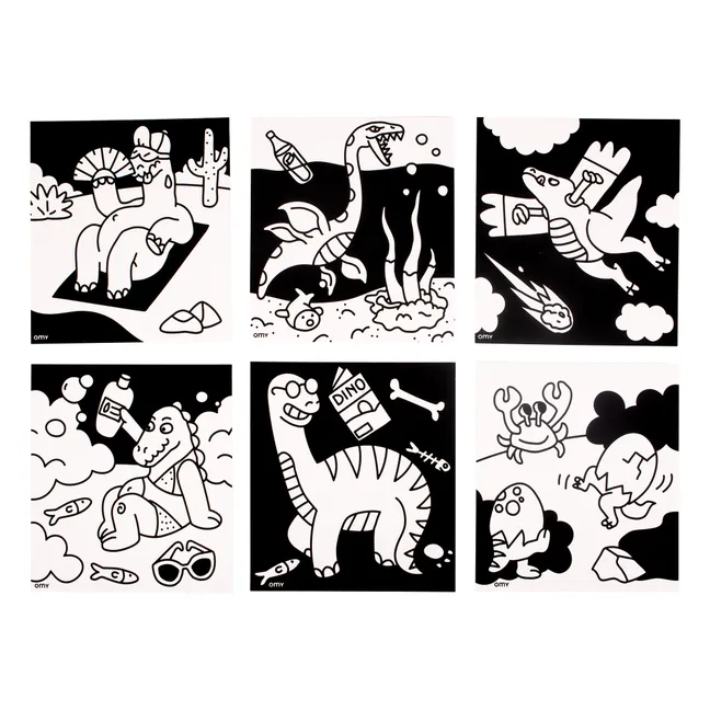 Velvet coloring book - Dino | Green