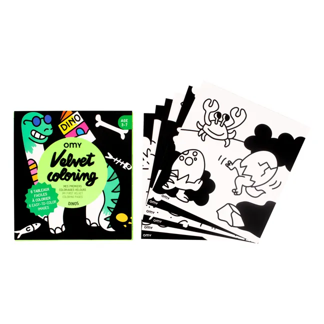 Velvet coloring book - Dino | Green