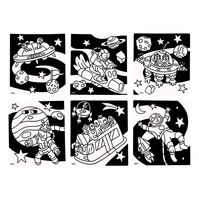 Coloriage velours - Cosmos | Bleu