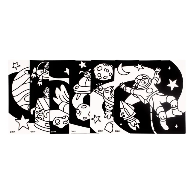 Coloriage velours - Cosmos | Bleu