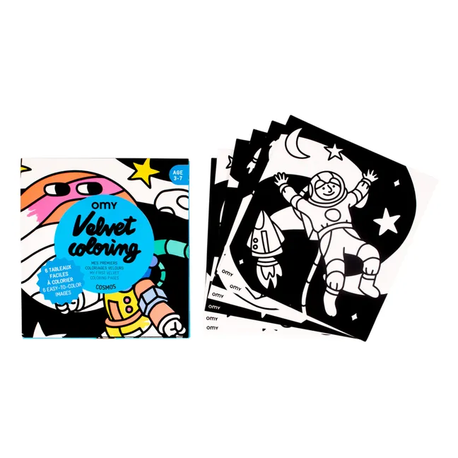 Coloriage velours - Cosmos | Bleu