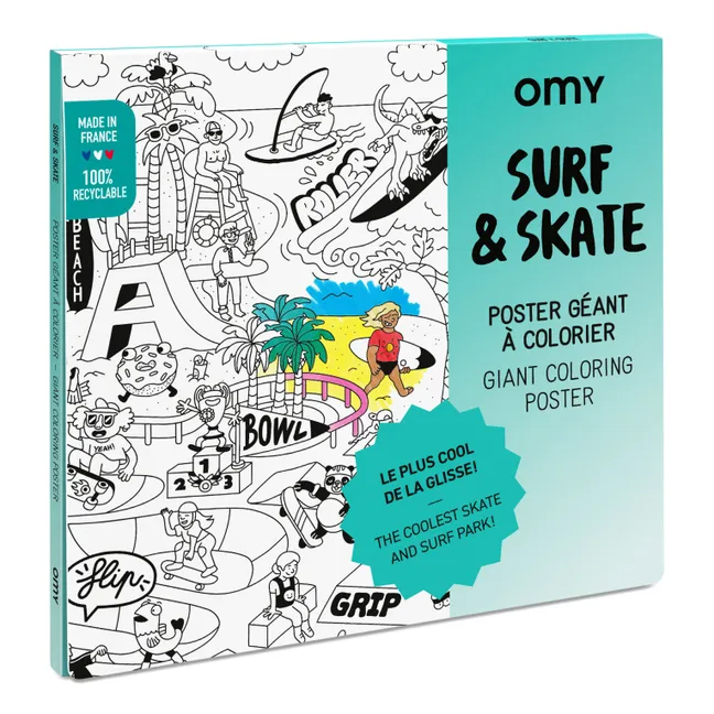 Poster da colorare - Surf & skate