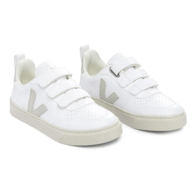 Baskets V-10 Scratchs Cuir | Blanc