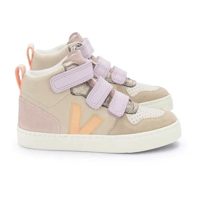 V-10 Velcro Suede Mid-Top Sneakers | Pink