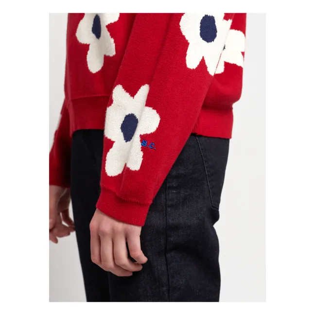 Pull Fleurs - Collection Femme  | Rouge