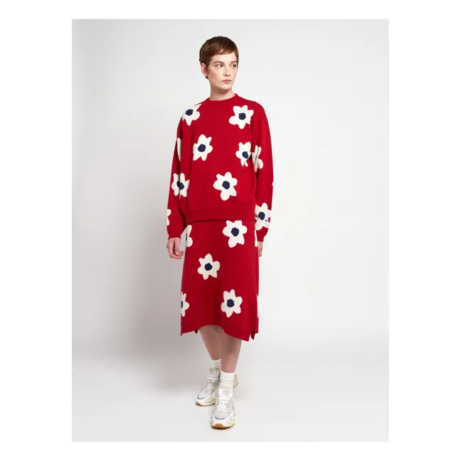 Maglione a fiori - Collezione Donna  | Rosso