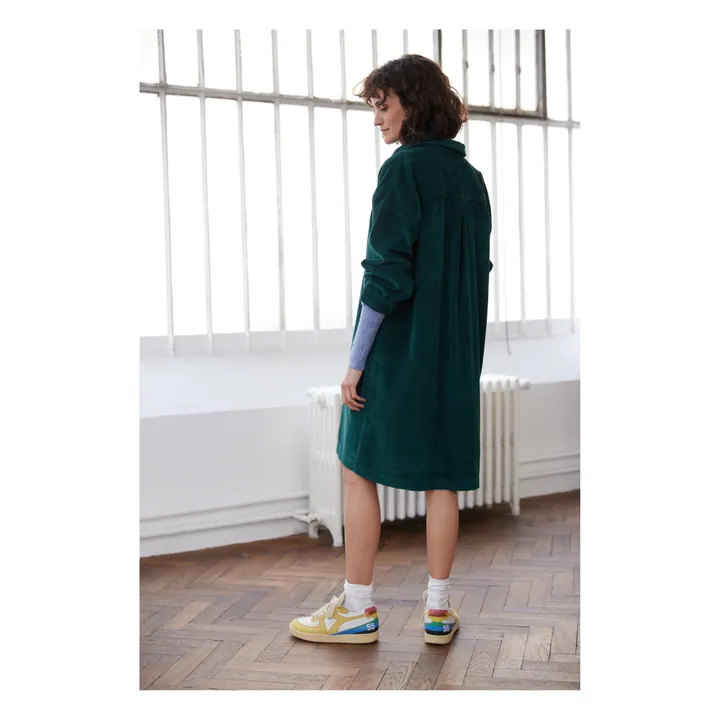 Sacrcoeur - Oversize Noon Corduroy Shirt Dress - Dark green | Smallable