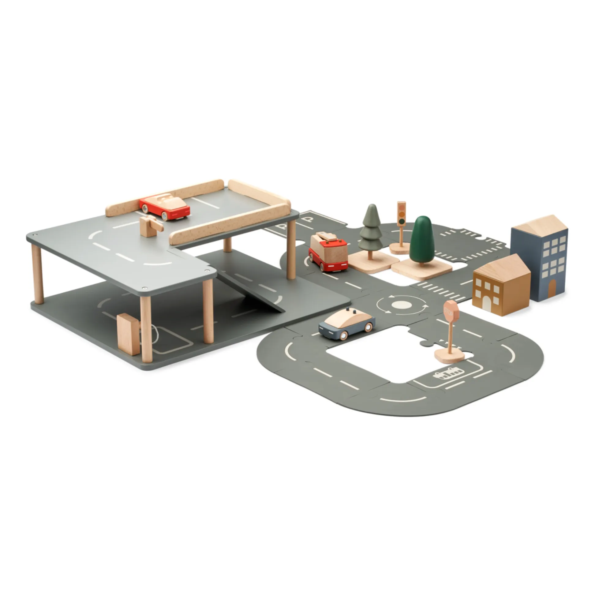 Liewood Apple Red Multi Mix Village And Wooden Garage