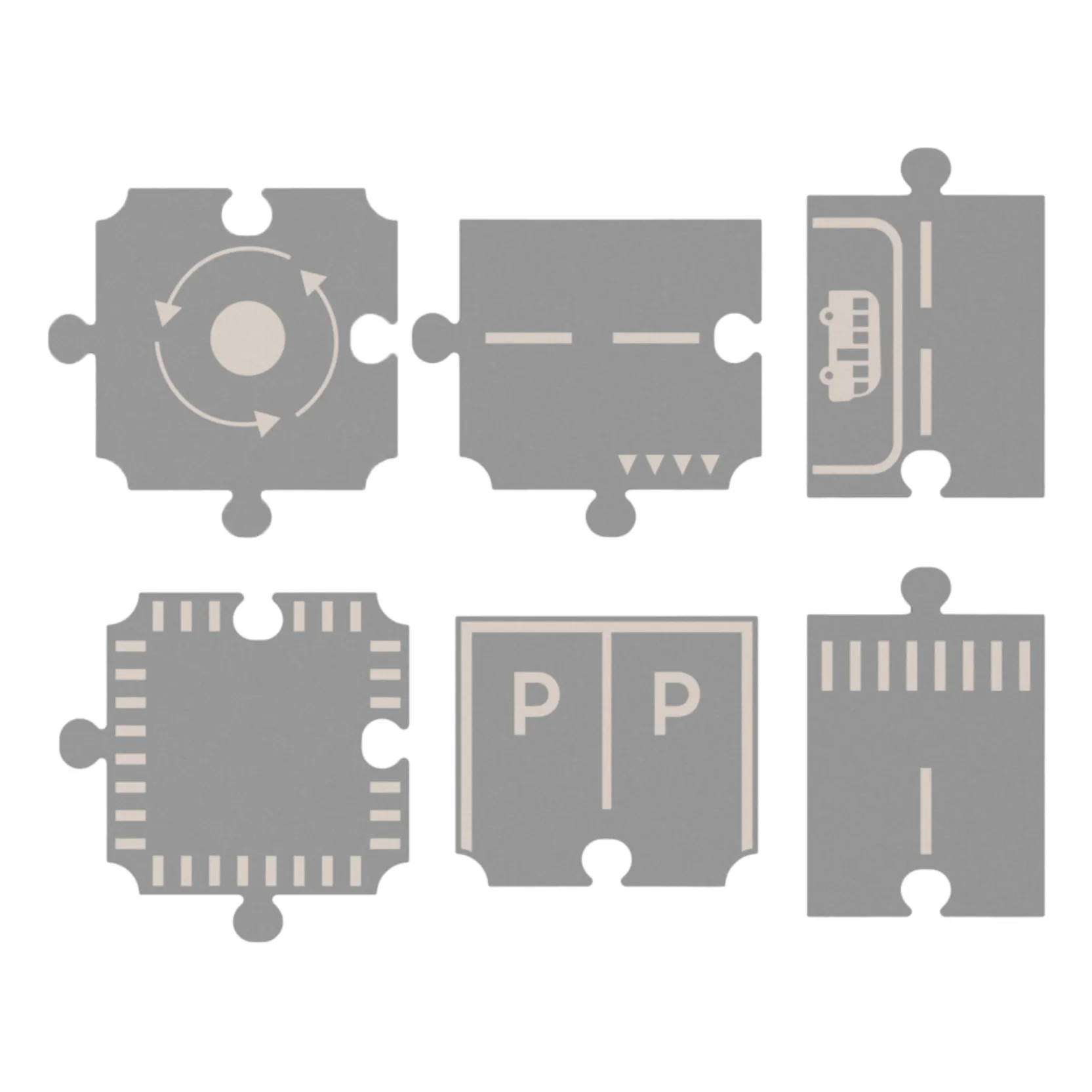 Liewood Ash Grey/Sandy Road Puzzle - Set Of 6