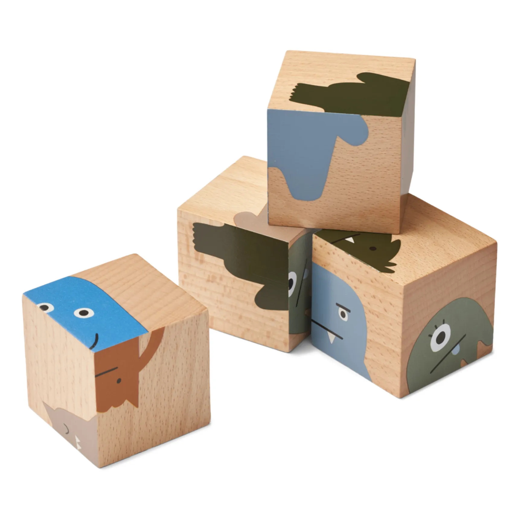 Liewood Monster/Nature Aage Wooden Blocks