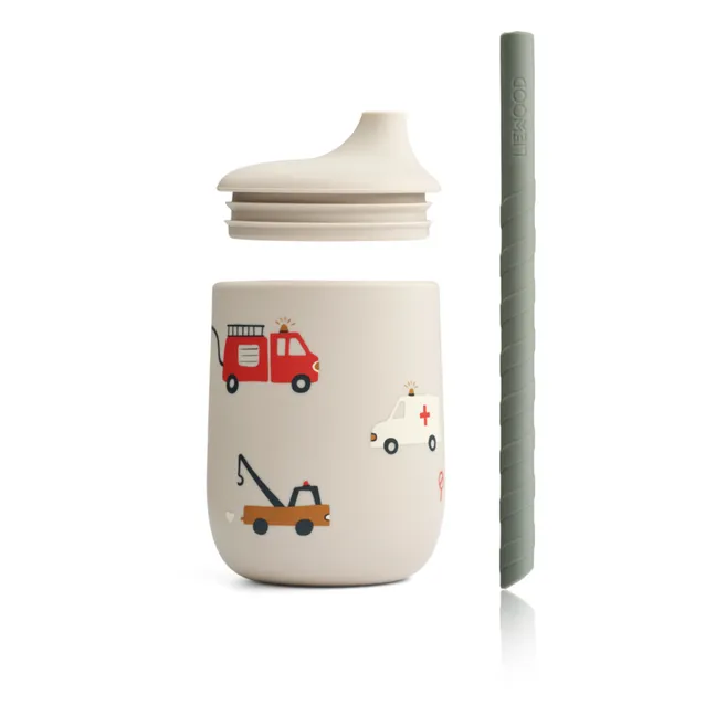 Ellis Silicone Cup with Straw | Emergency vehicle/Sandy