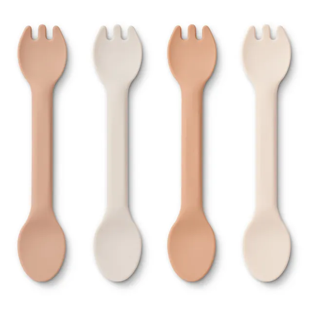 Jan 2-in-1 Silicone Cutlery - Set of 4 | Rose multi mix