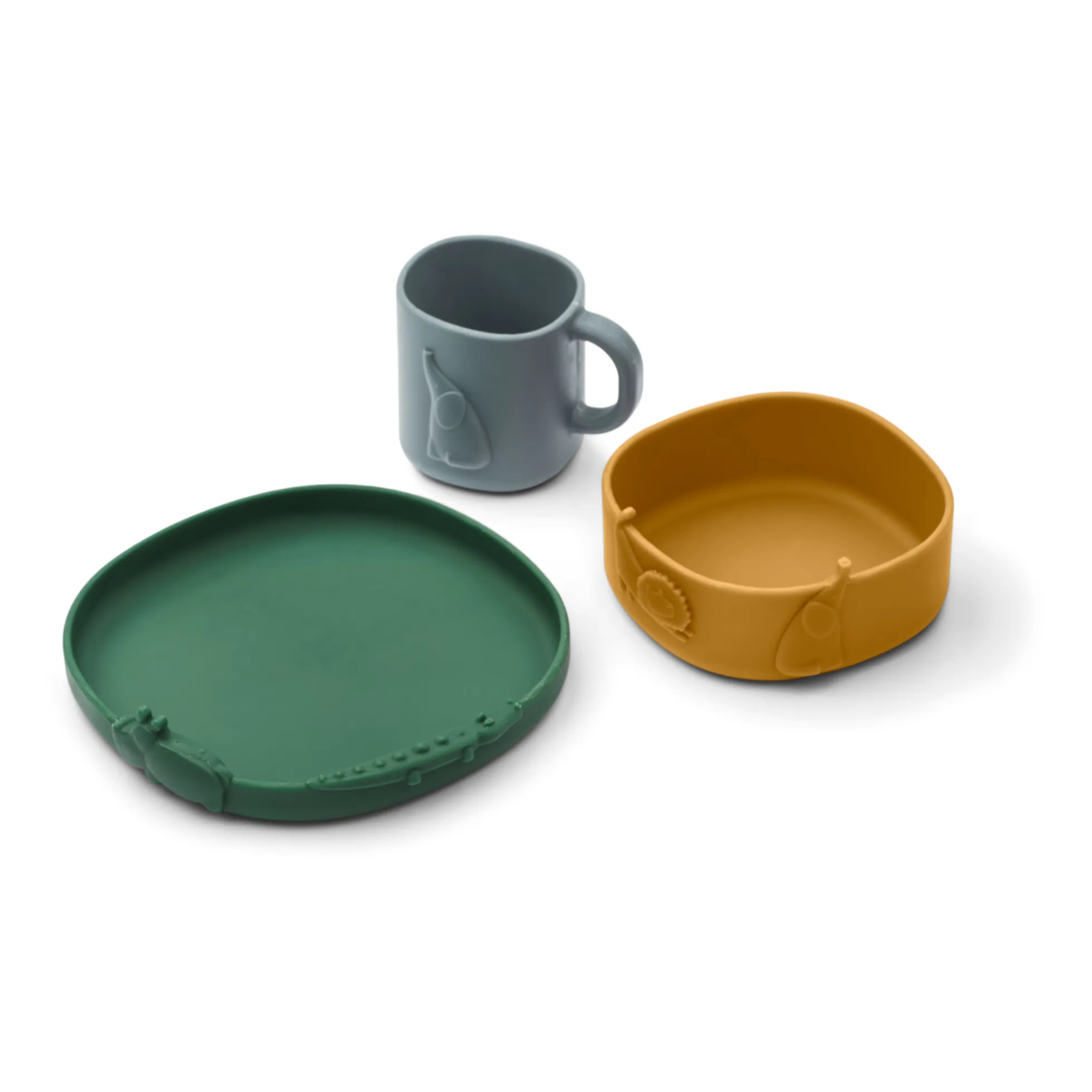 Liewood Golden Caramel Mix Kine Silicone Tableware - 3-Piece Set
