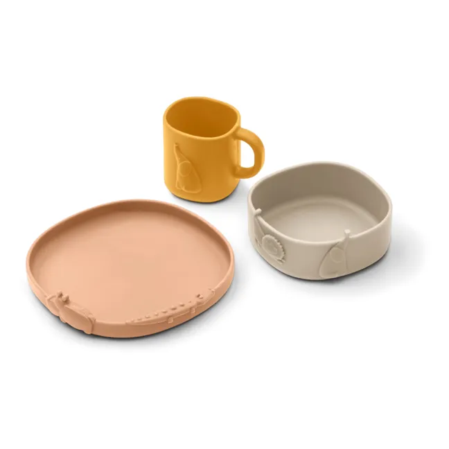 Set di stoviglie in silicone Kine - Set di 3 | Tuscany rose mix