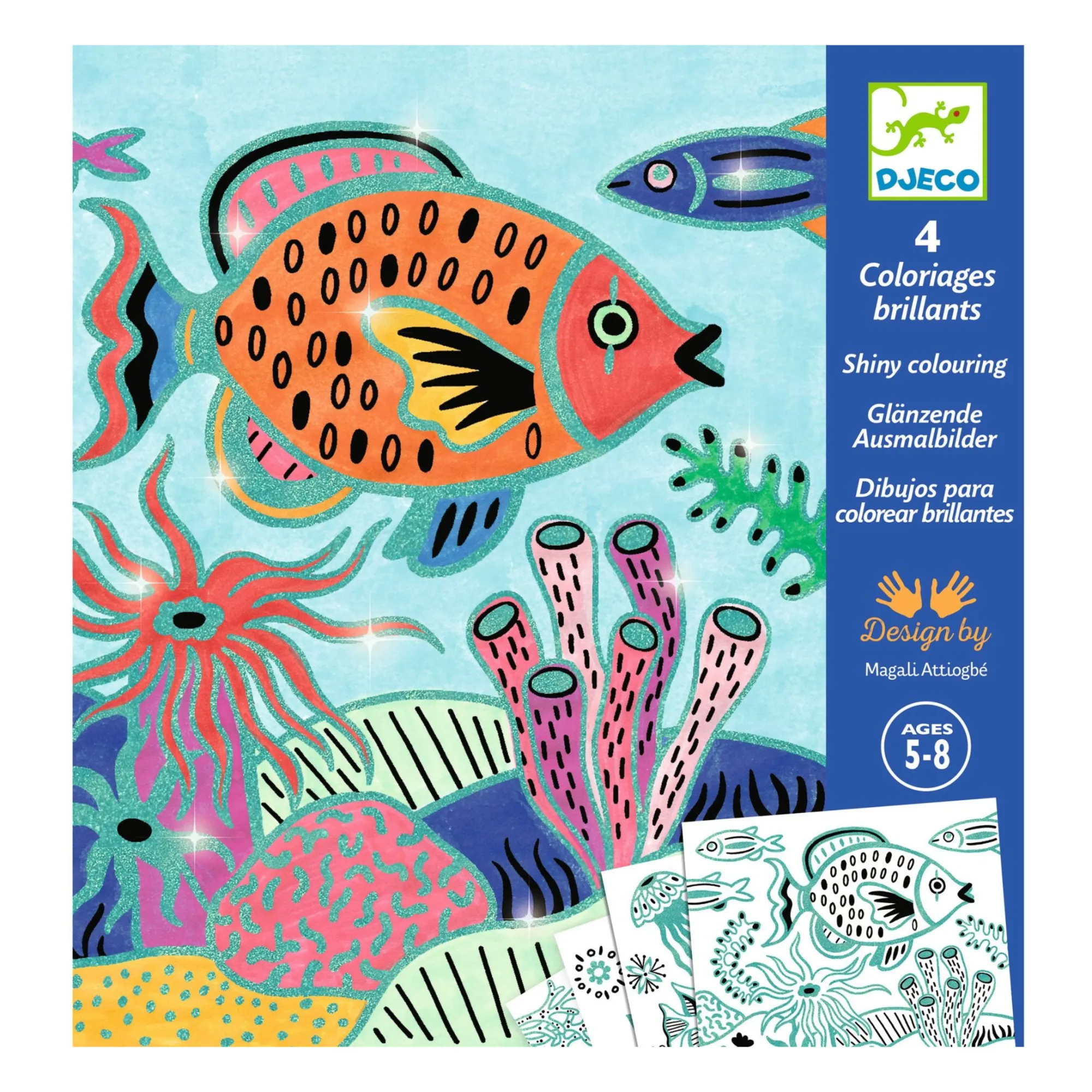 Djeco Multicoloured Under The Sea Colouring Sheets