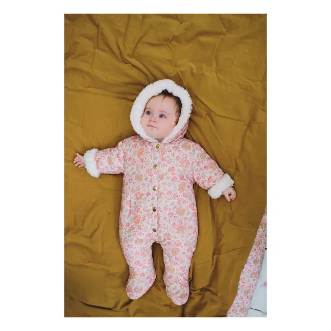 Kirina Sherpa-Lined Corduroy Baby Snowsuit | Pale pink