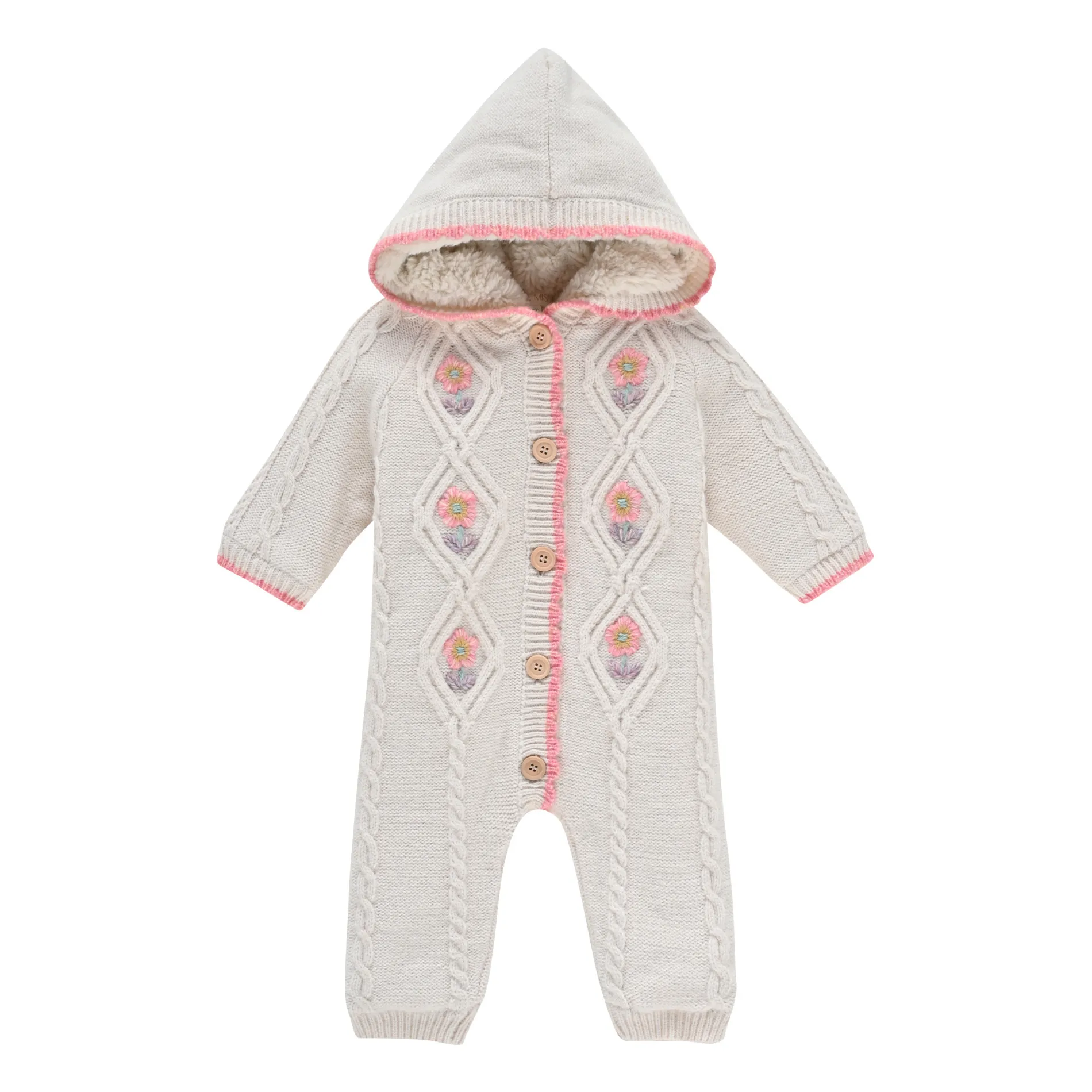 Louise Misha Ecru Davida Hand-Embroidered Wool And Cotton Fur Pilot