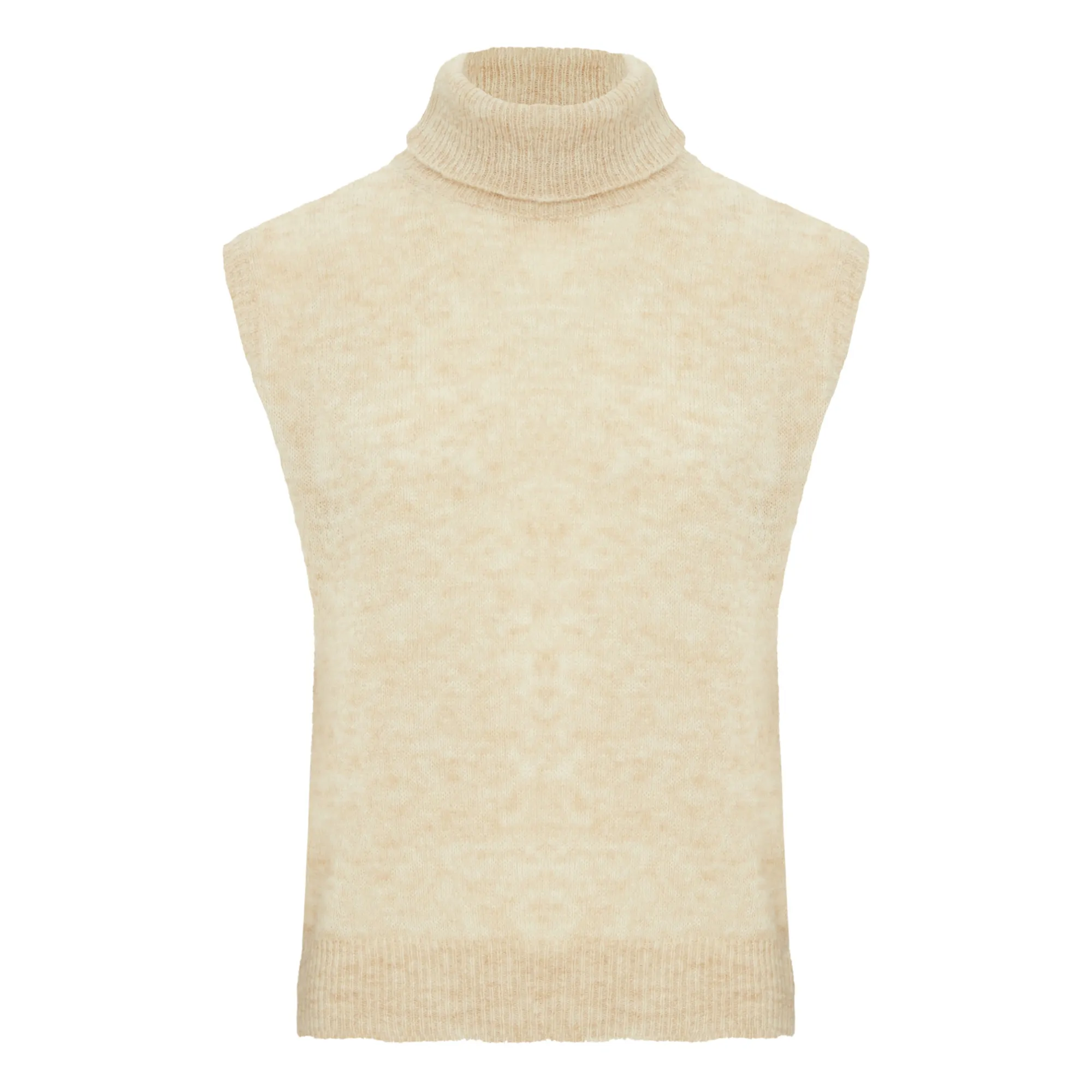 Pomandère Ecru Virgin Wool And Mohair Sleeveless Pullover