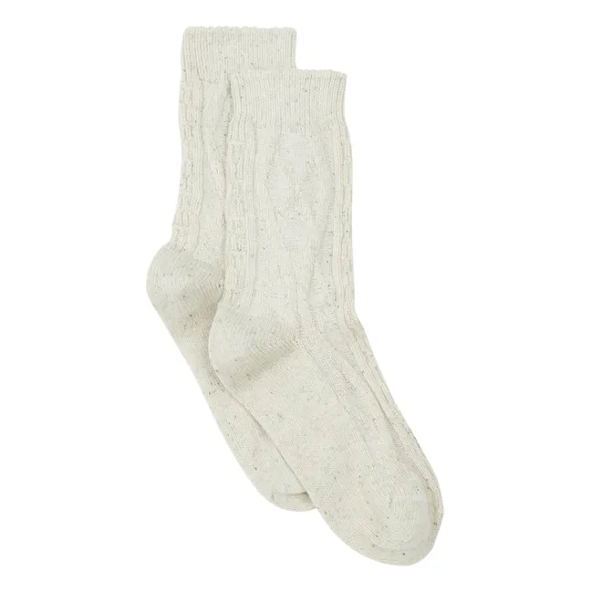 Socken aus Wolle | Grauweiß