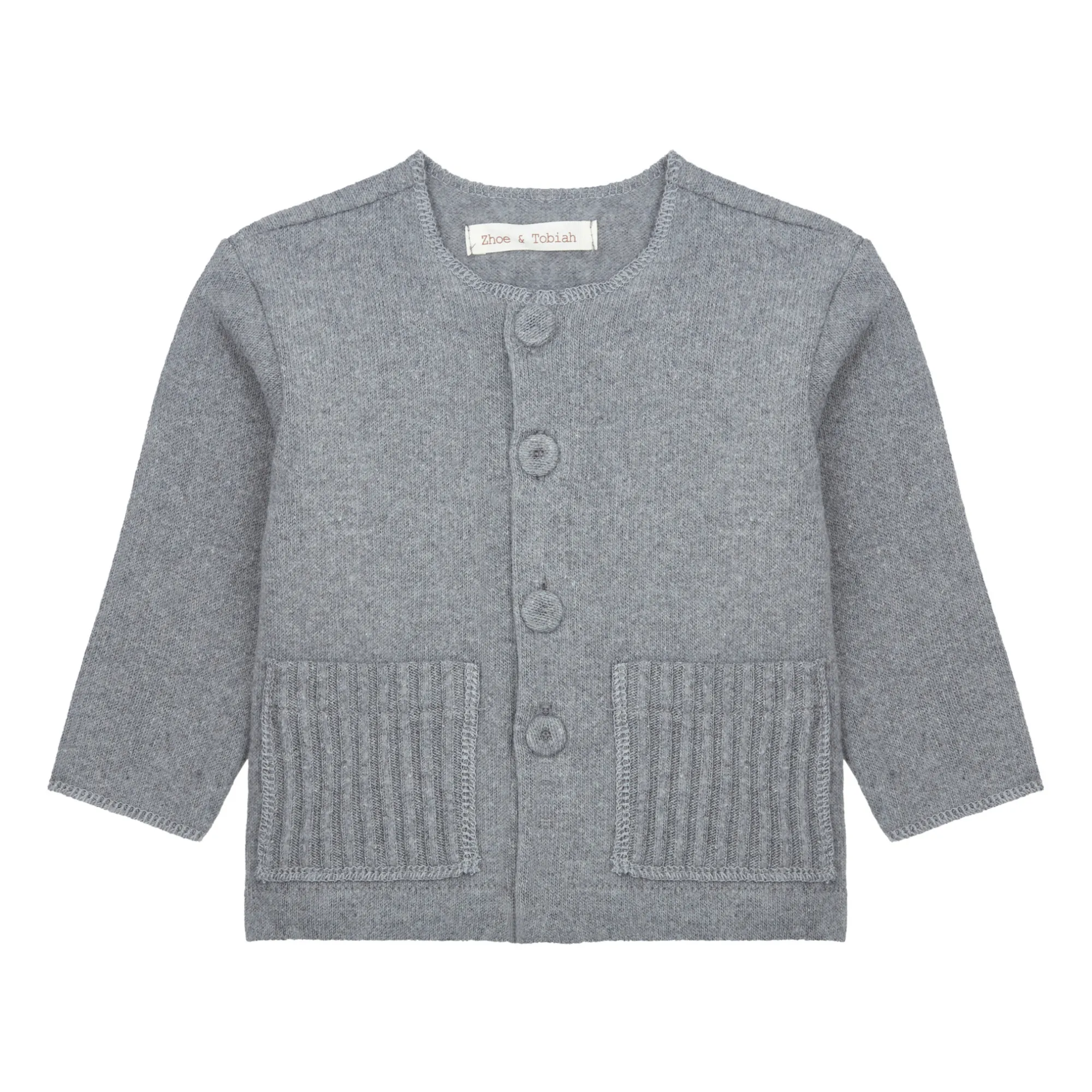 Zhoe & Tobiah Heather Grey Knit Cardigan With Pockets