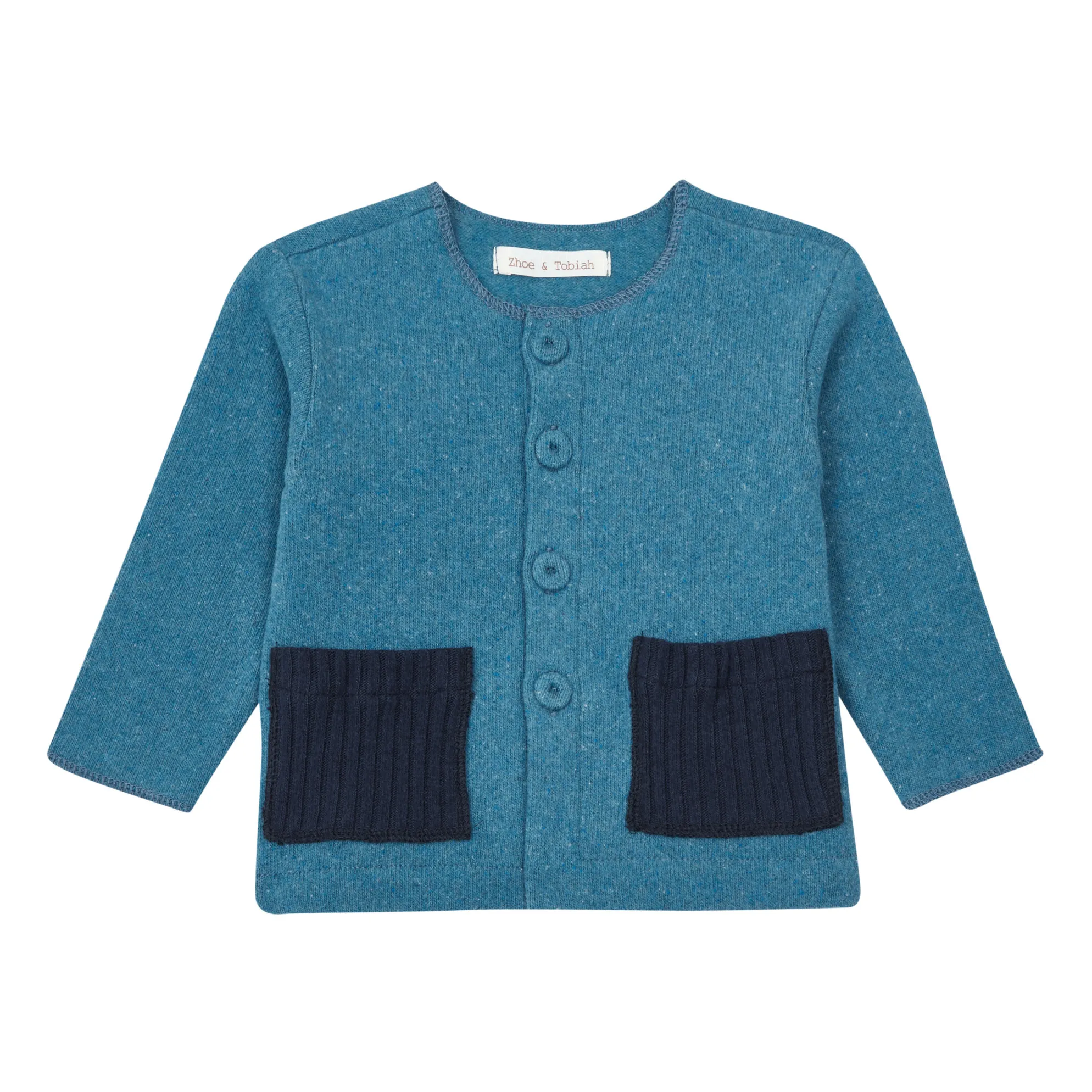 Zhoe & Tobiah Navy Blue Knit Cardigan With Pockets