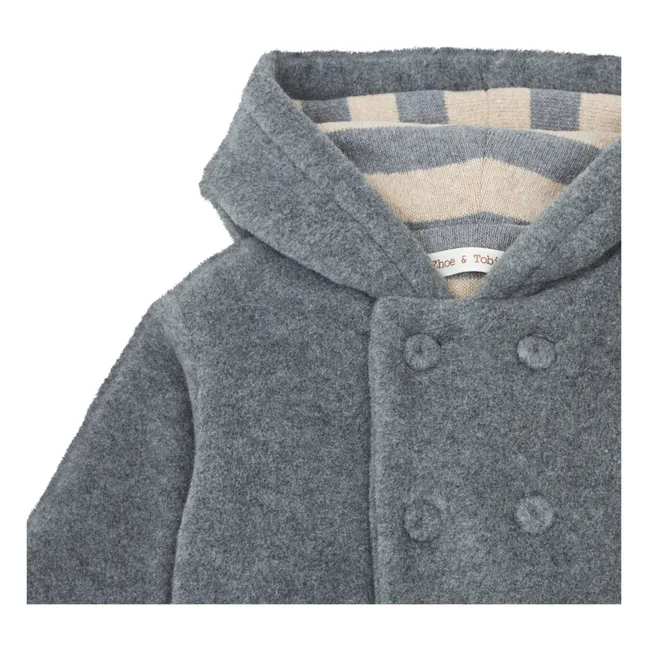 Fleece-Mantel | Grau Meliert