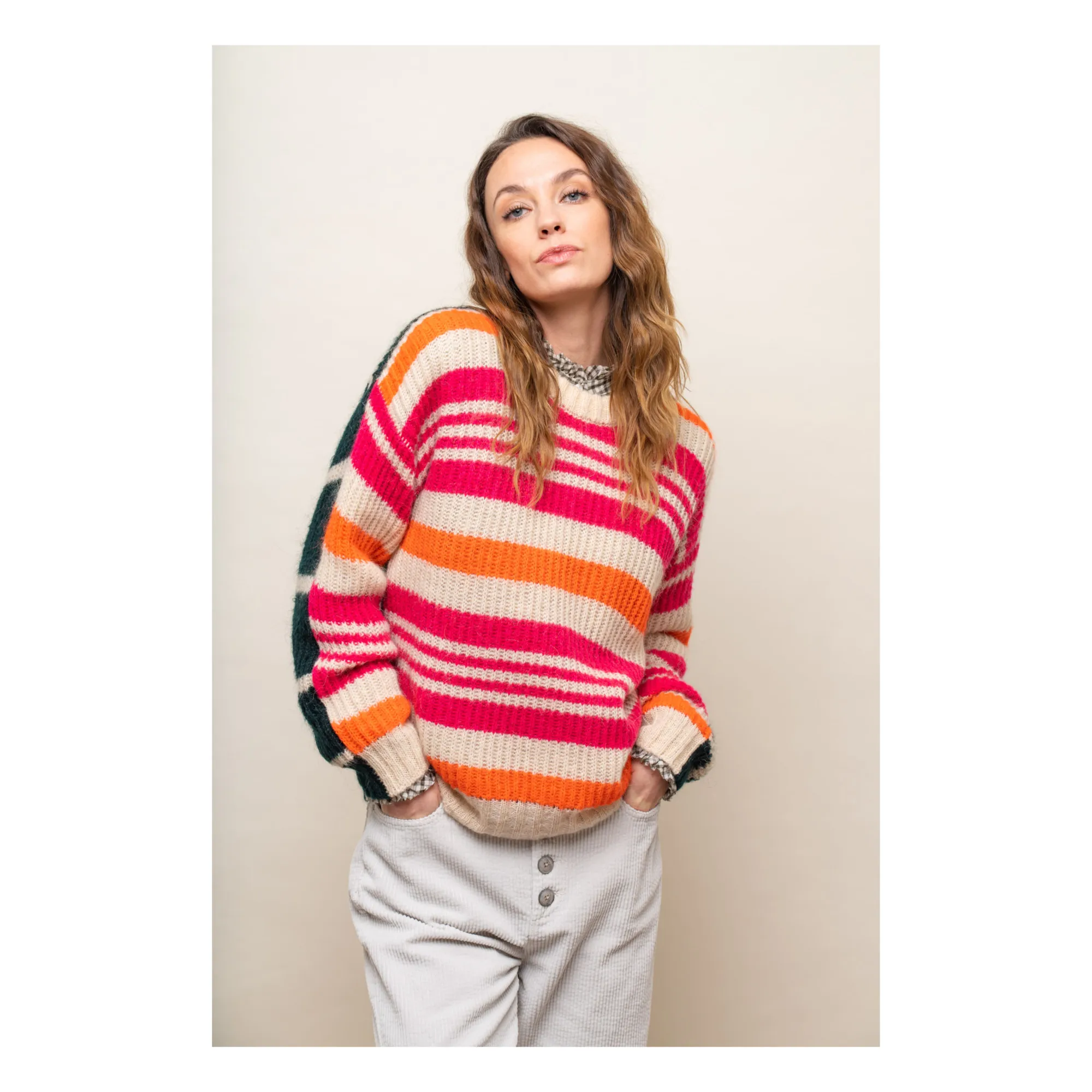 Chloé Stora Pink Tyga Striped Mohair Jumper