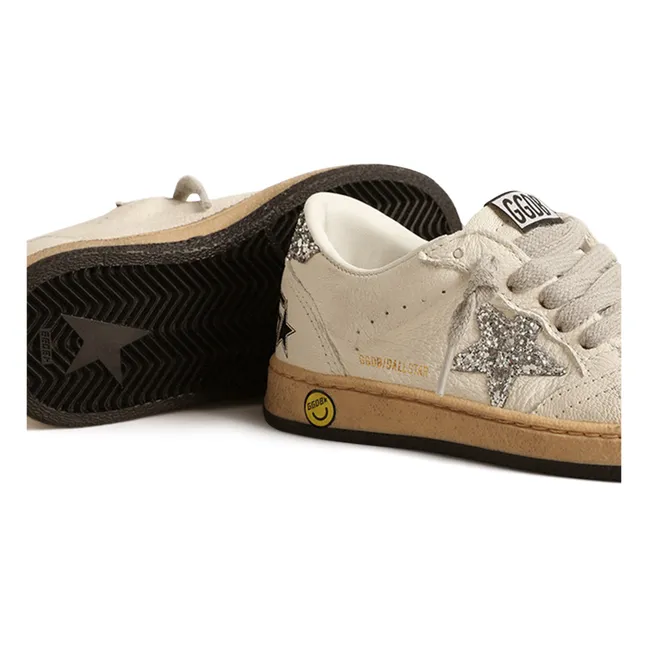Ballstar Glitter Lace-Up Sneakers | Silver