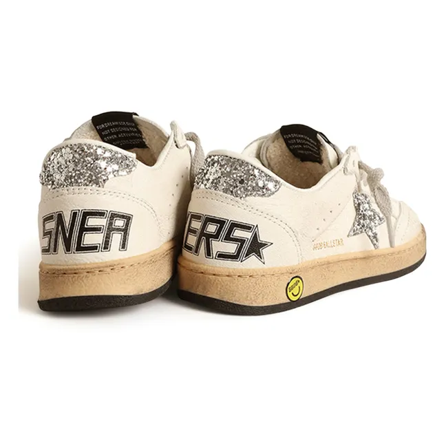 Ballstar Glitter Lace-Up Sneakers | Silver