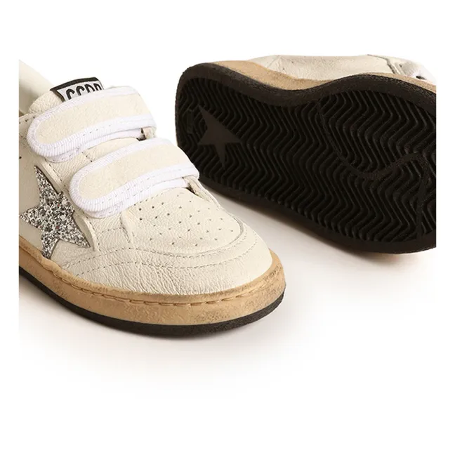 Ballstar Glitter Velcro Sneakers | Silver