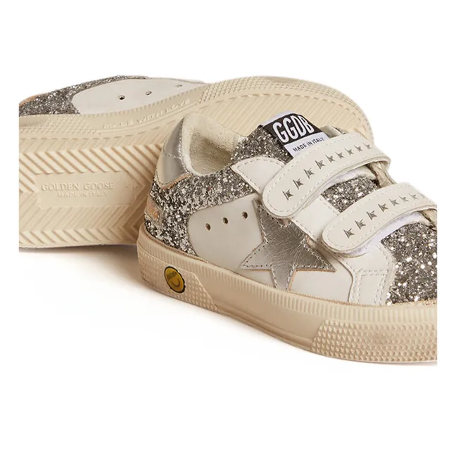 May Glitter Velcro Sneakers | Silver
