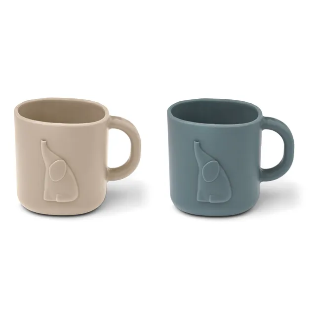 Chaves Silicone Cups - Set of 2 | Dark sandy/Whale blue