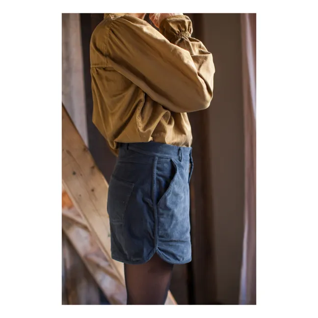 Shorts aus Baumwolle und Samt Milleraies Paris - Damenkollektion  | Blau