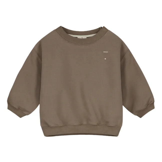 Organic cotton baby sweatshirt | Taupe brown