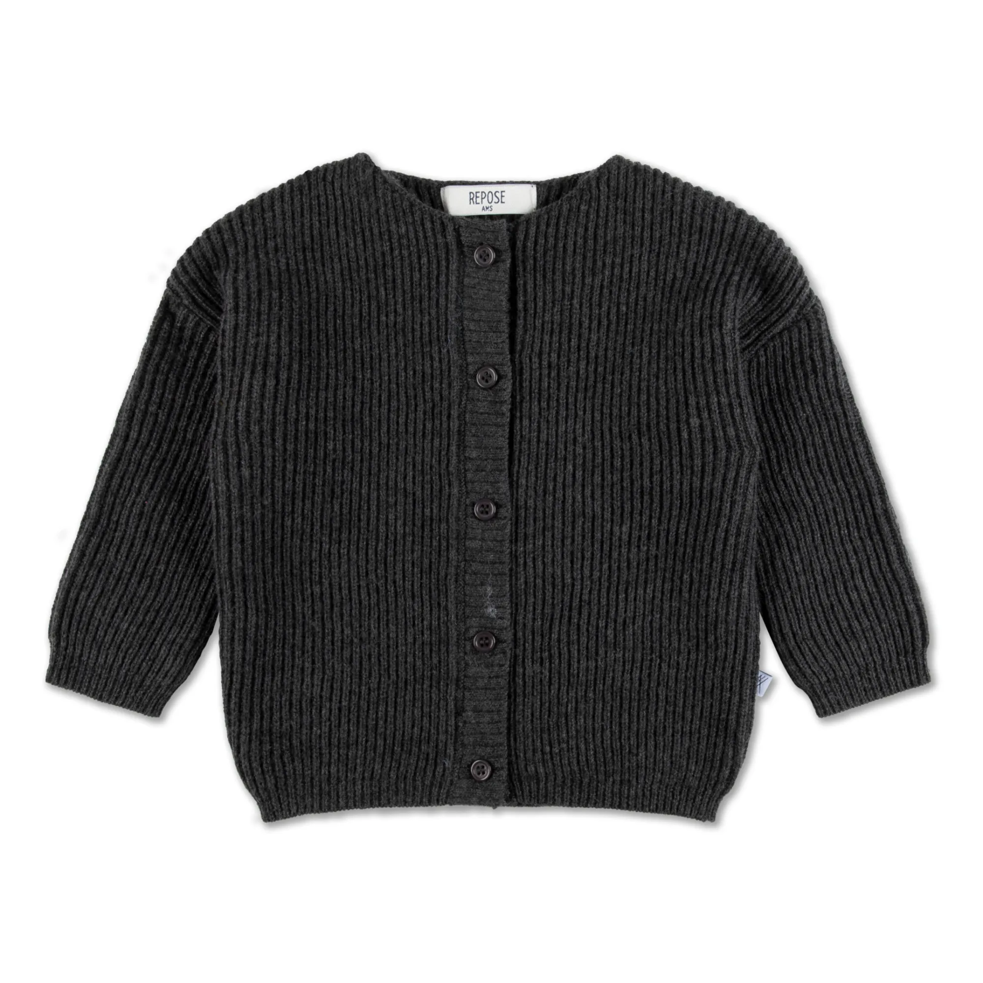 Repose Ams Charcoal Grey Organic Cotton Cardigan
