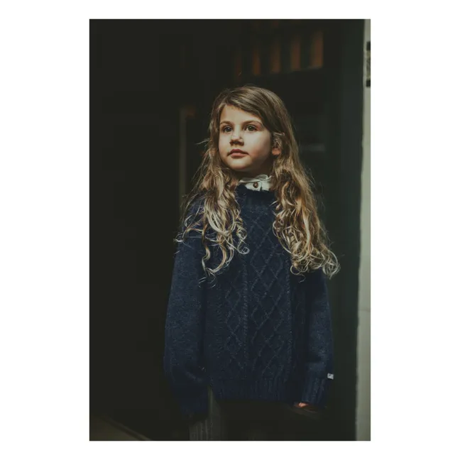 Jos Merino Wool Sweater | Navy blue