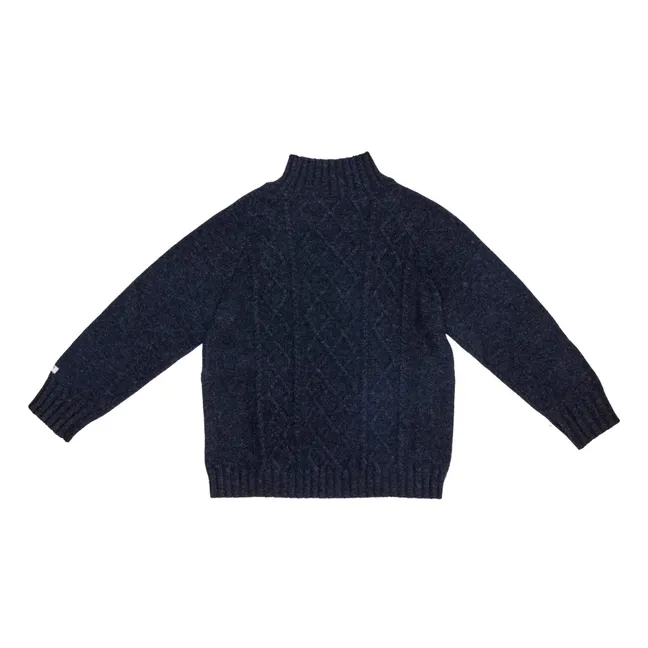 Jos Merino Wool Sweater | Navy blue