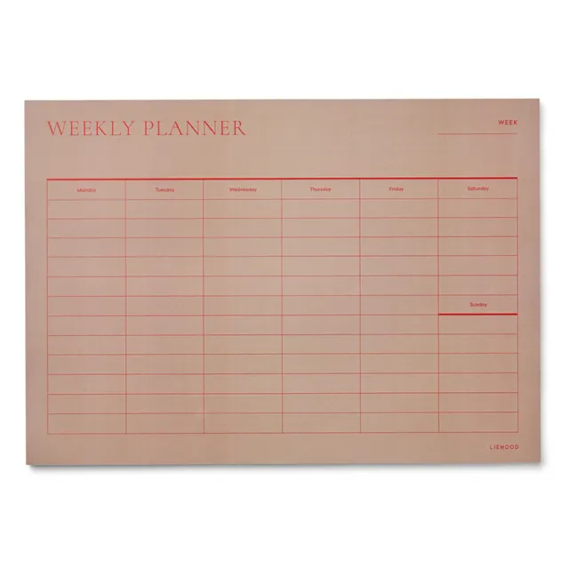 Agenda settimanale Kirby | Pale tuscany/Apple red