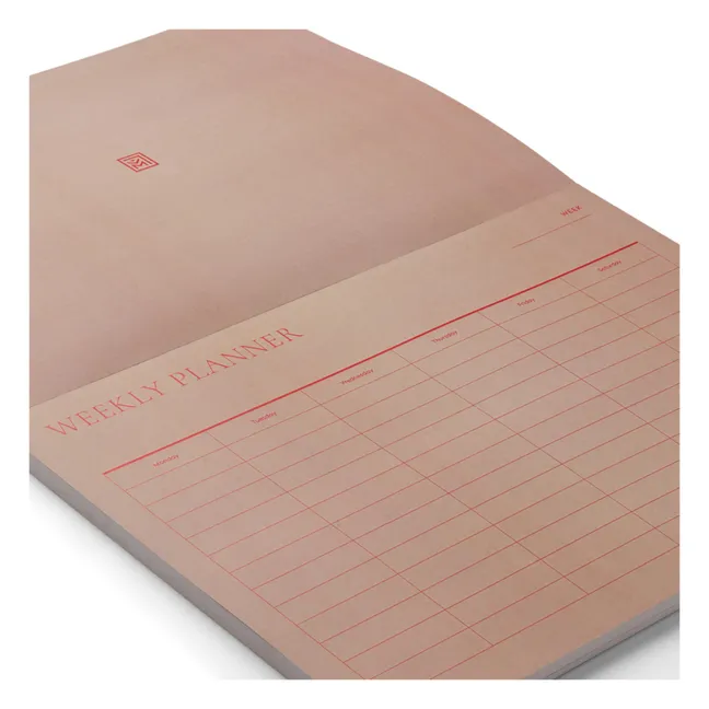 Kirby Weekly Planner | Pale tuscany/Apple red