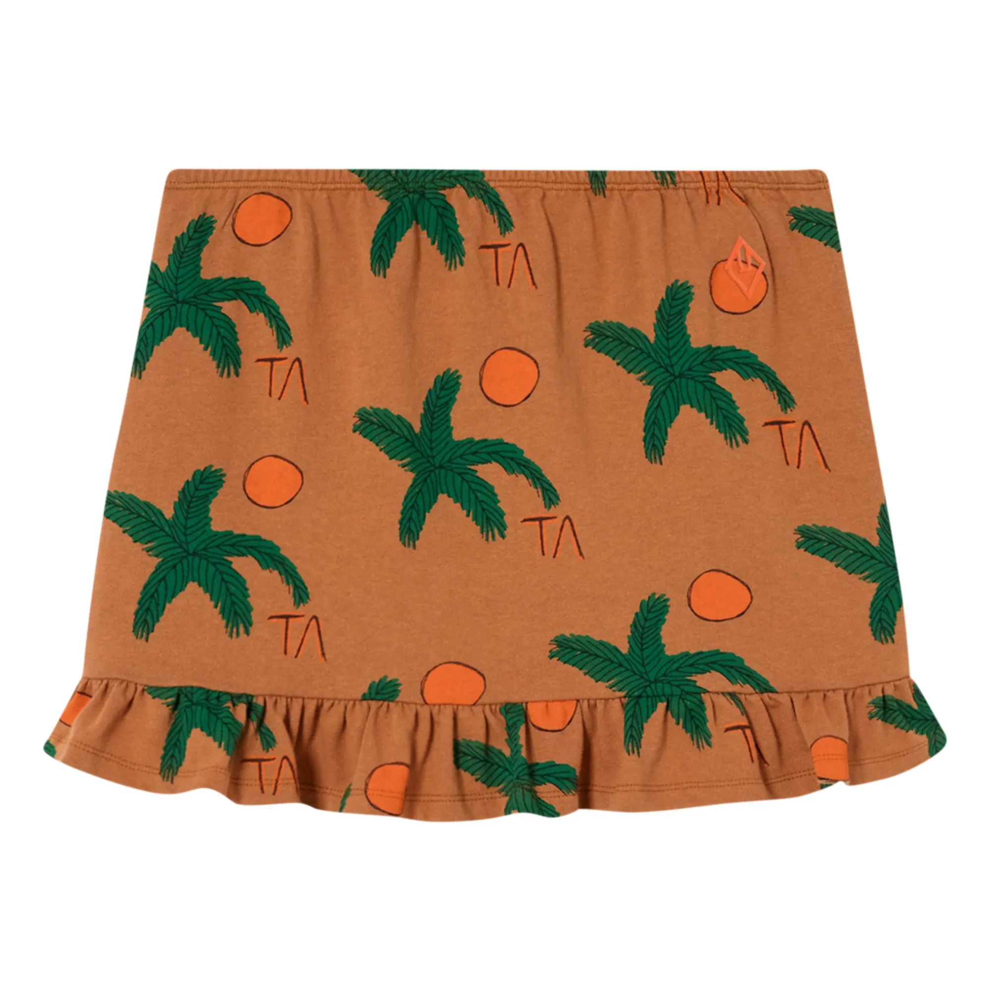 The Animals Observatory Caramel Ferret Palm Tree Jersey Skirt