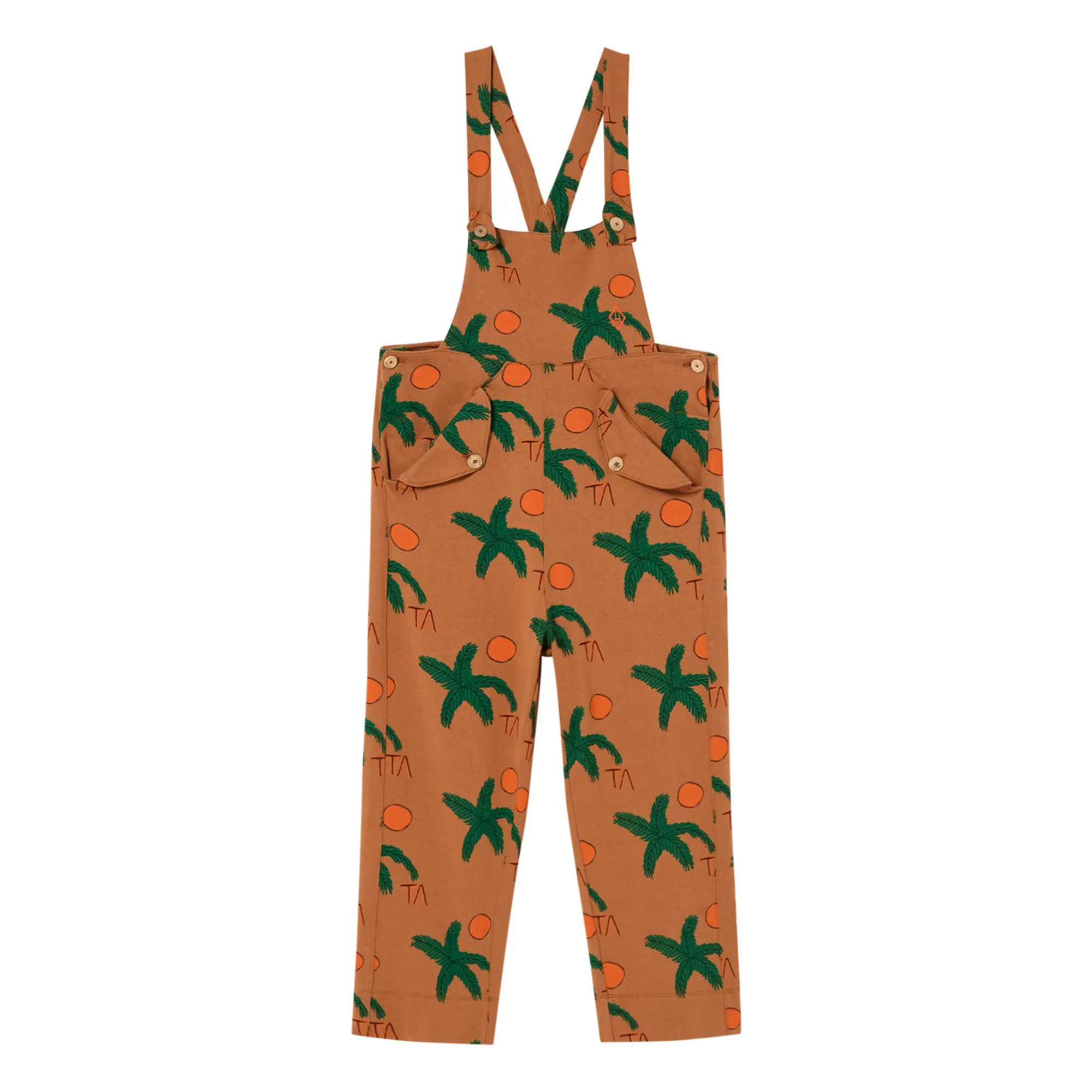 The Animals Observatory Caramel Mule Palm Tree Jersey Overalls