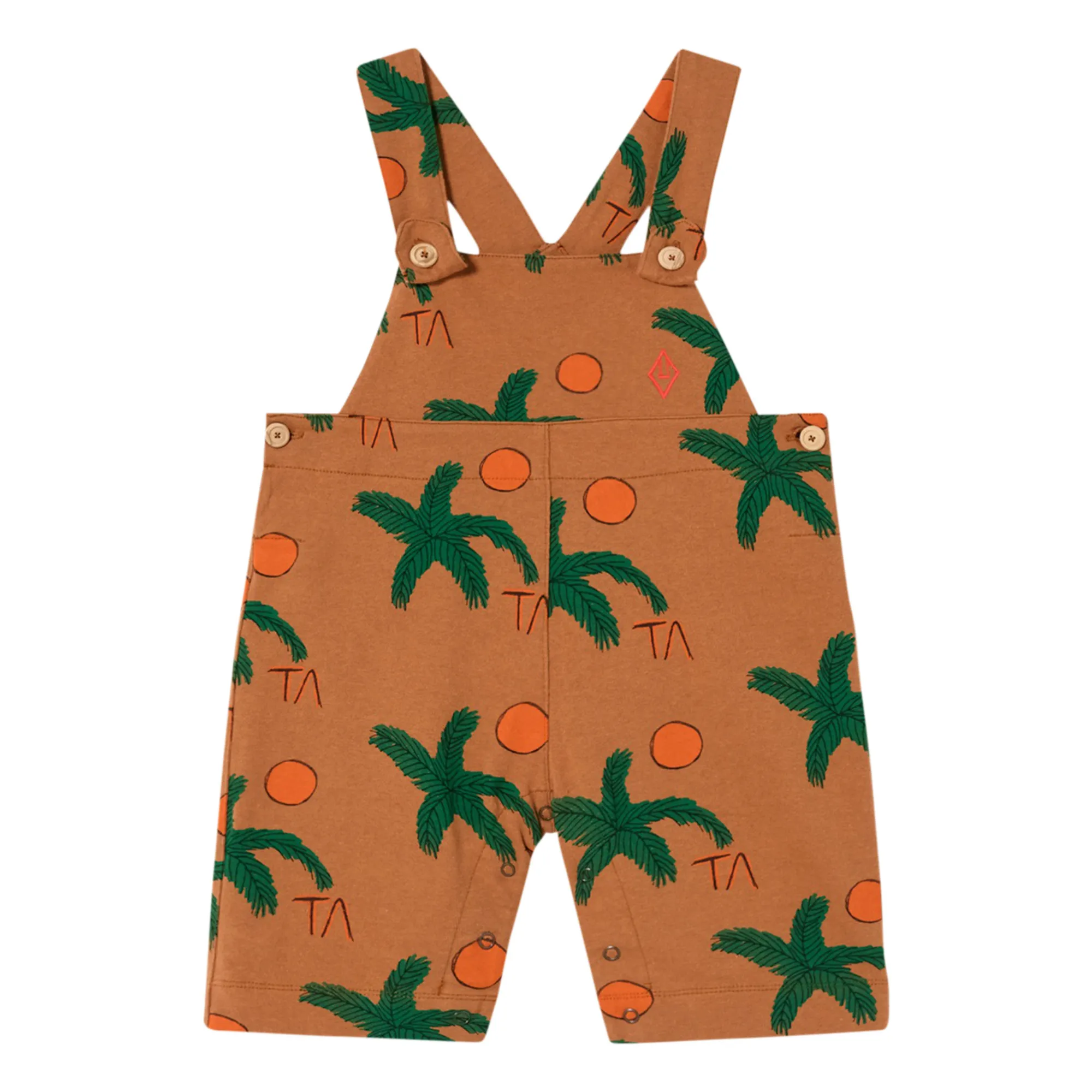 The Animals Observatory Caramel Baby Mule Palm Tree Jersey Overalls