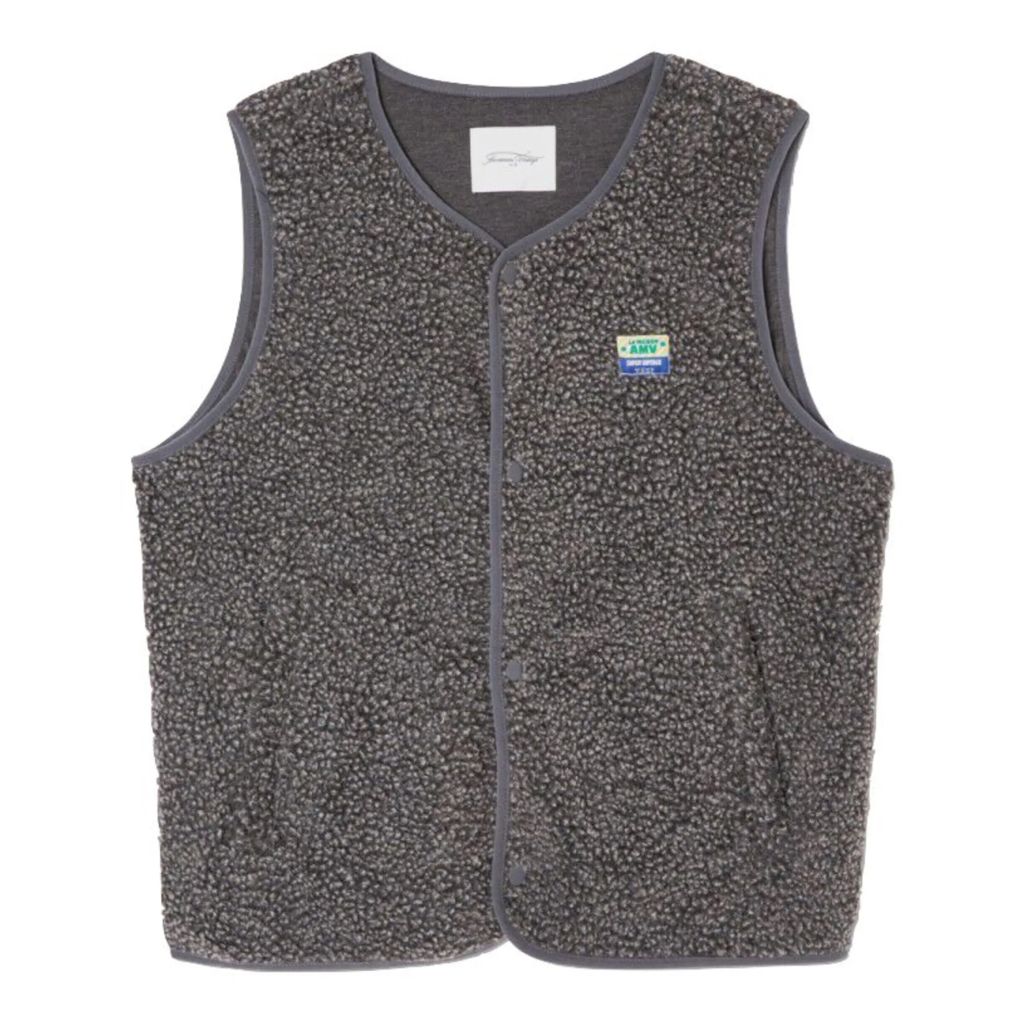American Vintage Dark Heather Grey Hoktown Fleece Sleeveless Jacket