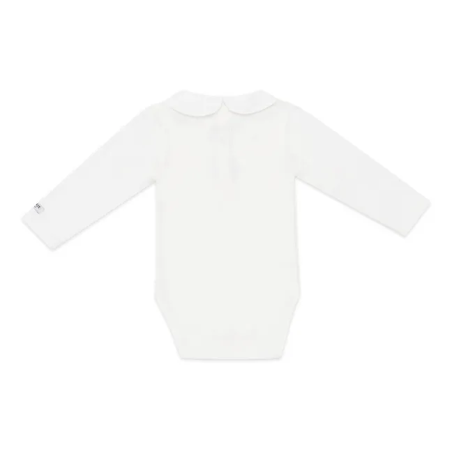 Davo Bear Organic Cotton Bodysuit | White