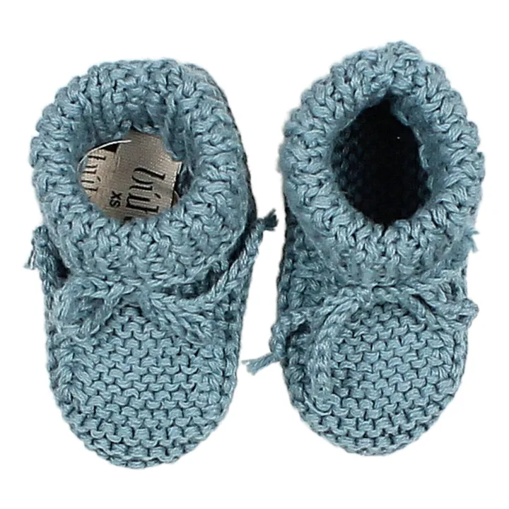 Buho Organic cotton knitted slippers Blue Smallable